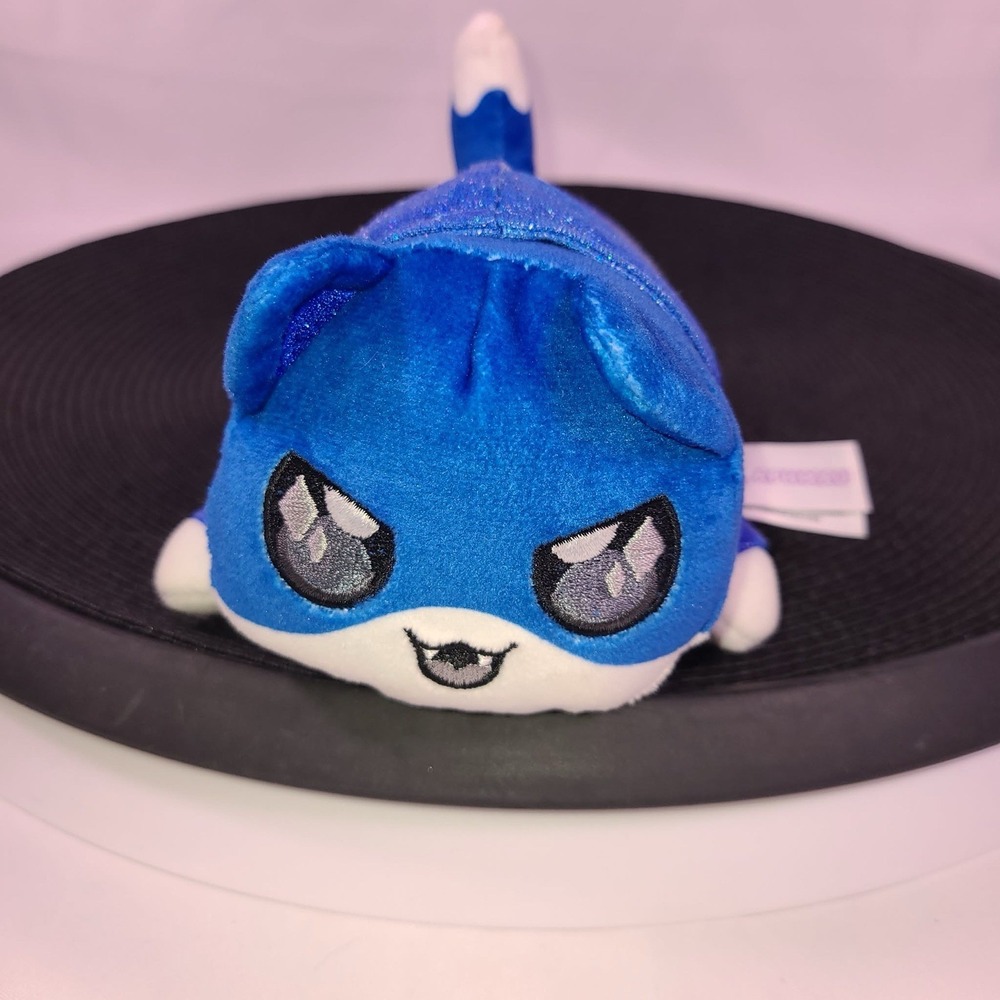 2024 Bonkers Aphmau MeeMeows Glitter Edition Blue Pierce Cat Mystery 6” Plush